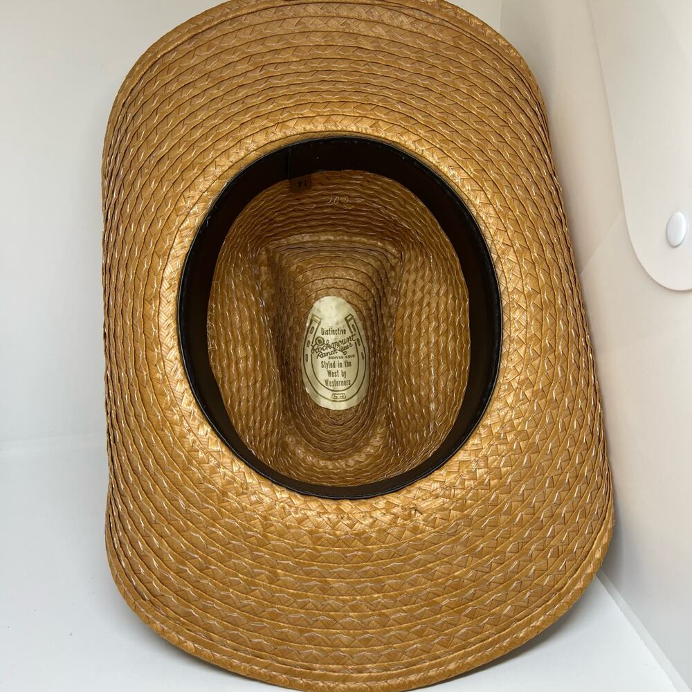 Vintage Rockmount straw side band cowboy hat size 7 1/8 EUC - Picture 4 of 10